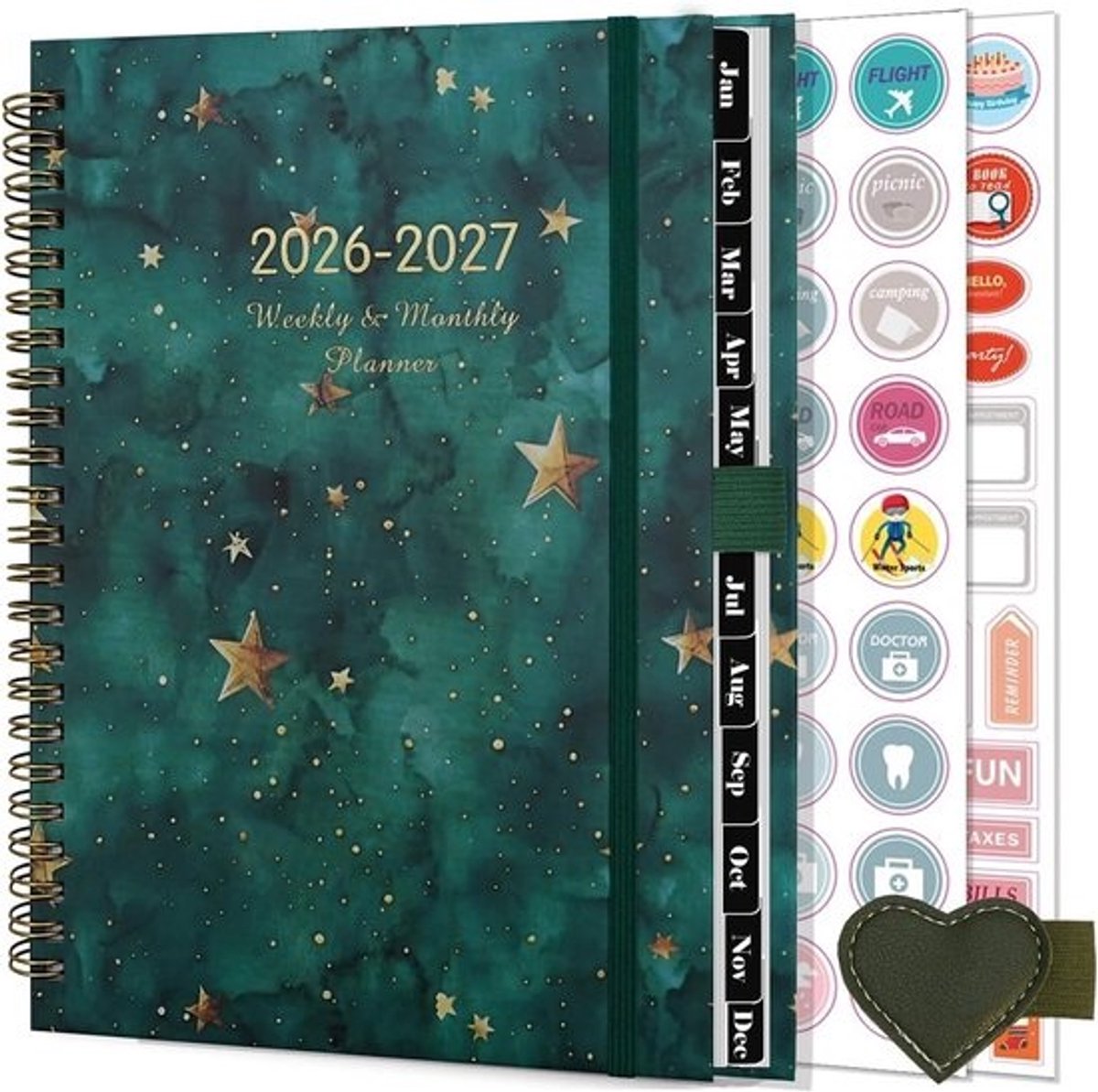 Weekkalender A5 - Planner Agenda - Dagelijkse Planning - Spiraalbinding Penlus - A5 formaat - Groen