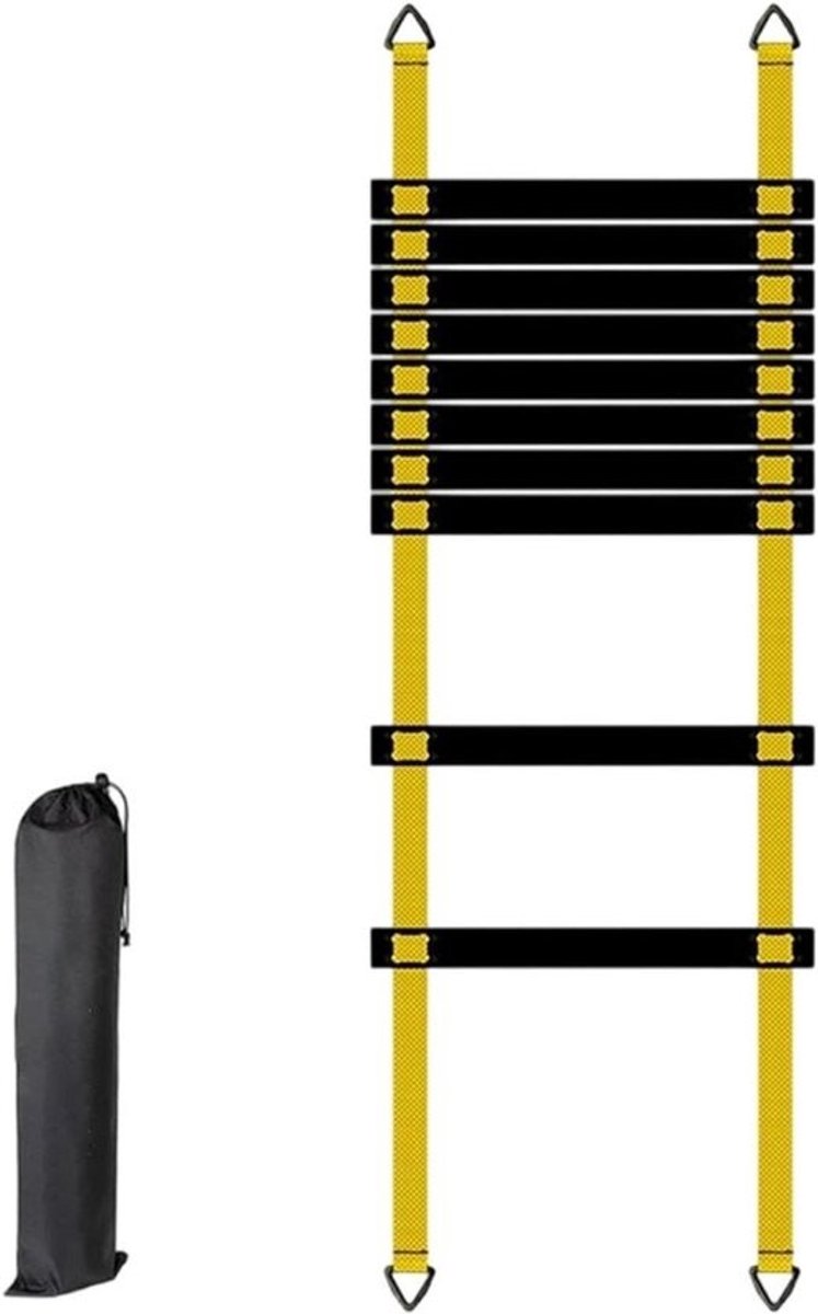 Trainingsladder Snelheid - Voetbal Ladder - Verbeteren Voetwerk - Direct Klaar Voor Gebruik - 5 meter - Geel
