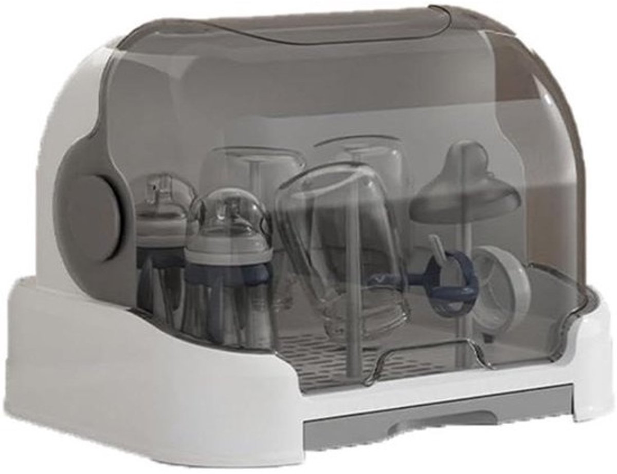Fles Droogrek - Babyfles Organizer - Flessen Drogen - Met Afneembare Lade - 13 kg - Grijs/Wit
