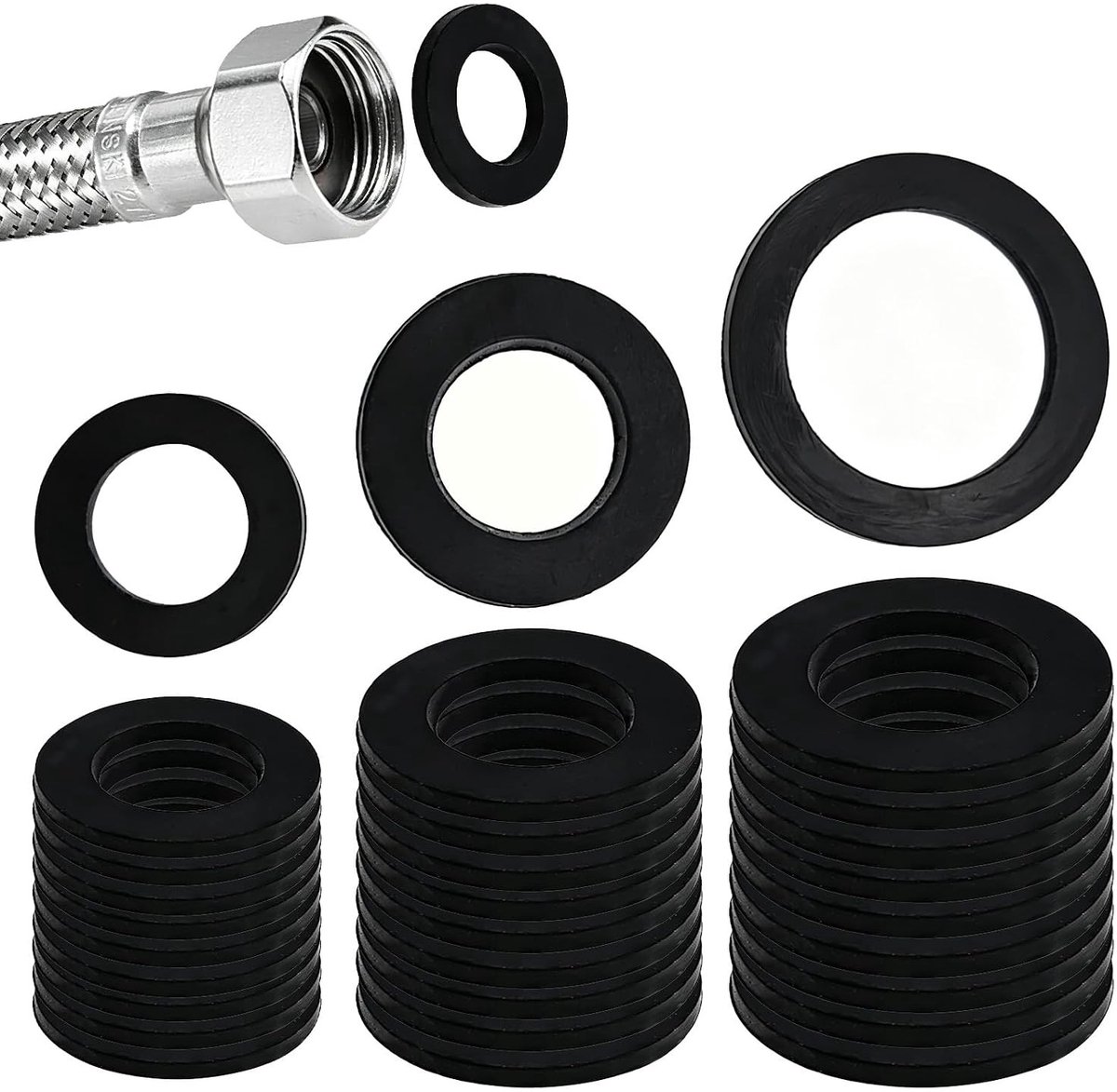 Set van 30 Stuks Siliconen Afsluitringen voor Kranen, Geschikt voor 1/2, 3/4 en 1 Inch - Waterdicht en Duurzaam