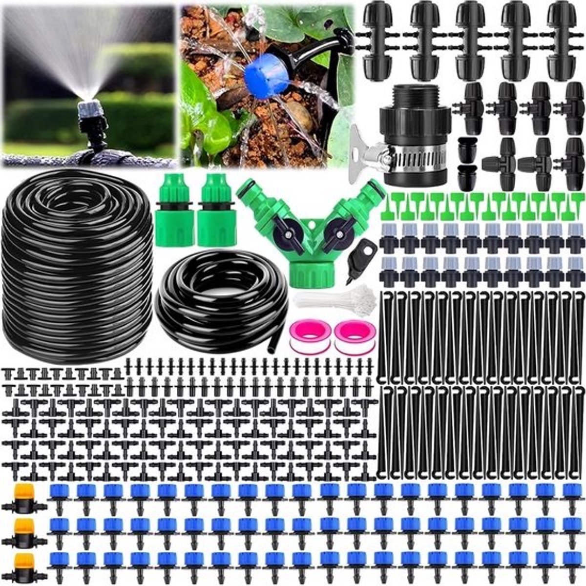 387 Stuks Irrigatiesysteem voor Tuin en Planten - Automatische Druppelirrigatie Set - Geschikt voor Tuin, Kas en Bloemen