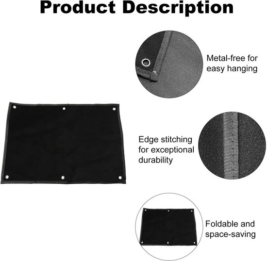 Vouwbare displaywand 60x45cm met haken en ogen voor het presenteren van patches en accessoires — afbeelding 3