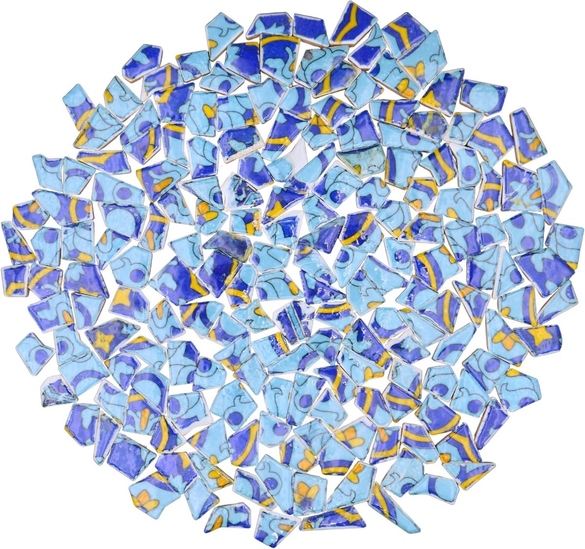 Abstracte Geometrische Porselein Mozaïektegels voor Badkamer, Woonkamer en Keuken - Handgemaakt, DIY, Buitengebruik - 1lb (04, Klein)