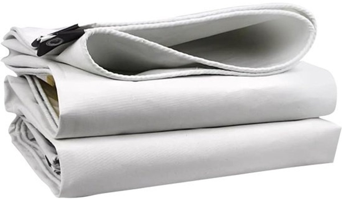Waterdicht Zeildoek - Beschermhoes Canvas - Buiten Beschermen - Verdikt Canvas Materiaal - 3 x 5 m - Wit