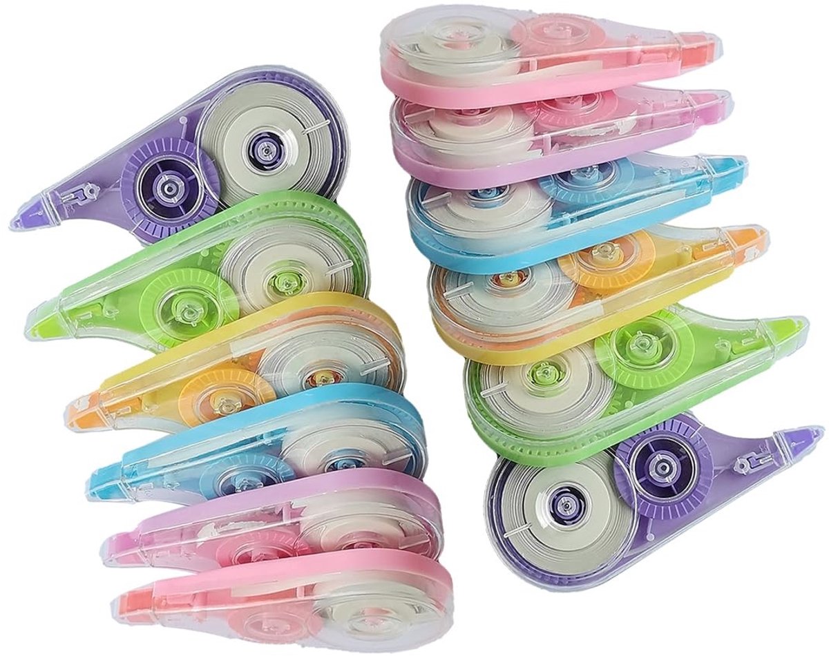 Correctietape Set - 12 Stuks Wit - Voor Studenten en Kantoor