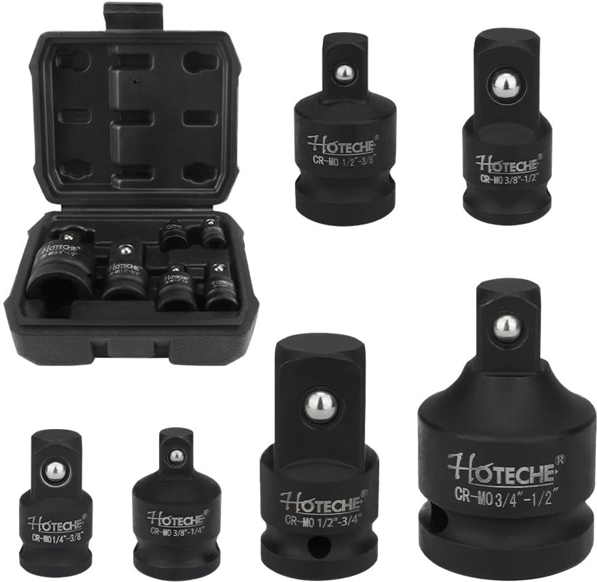 Pneumatische adapter set - 6-delig - staal