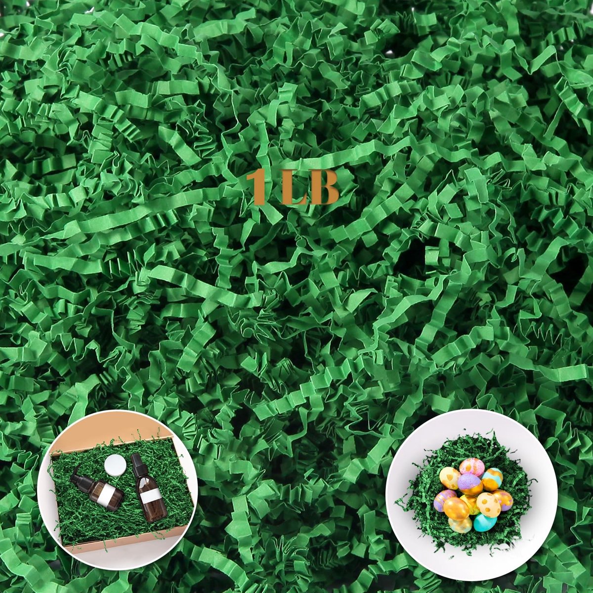 Groene Kreukelpapiervulling - 1 Pond voor Cadeauverpakking