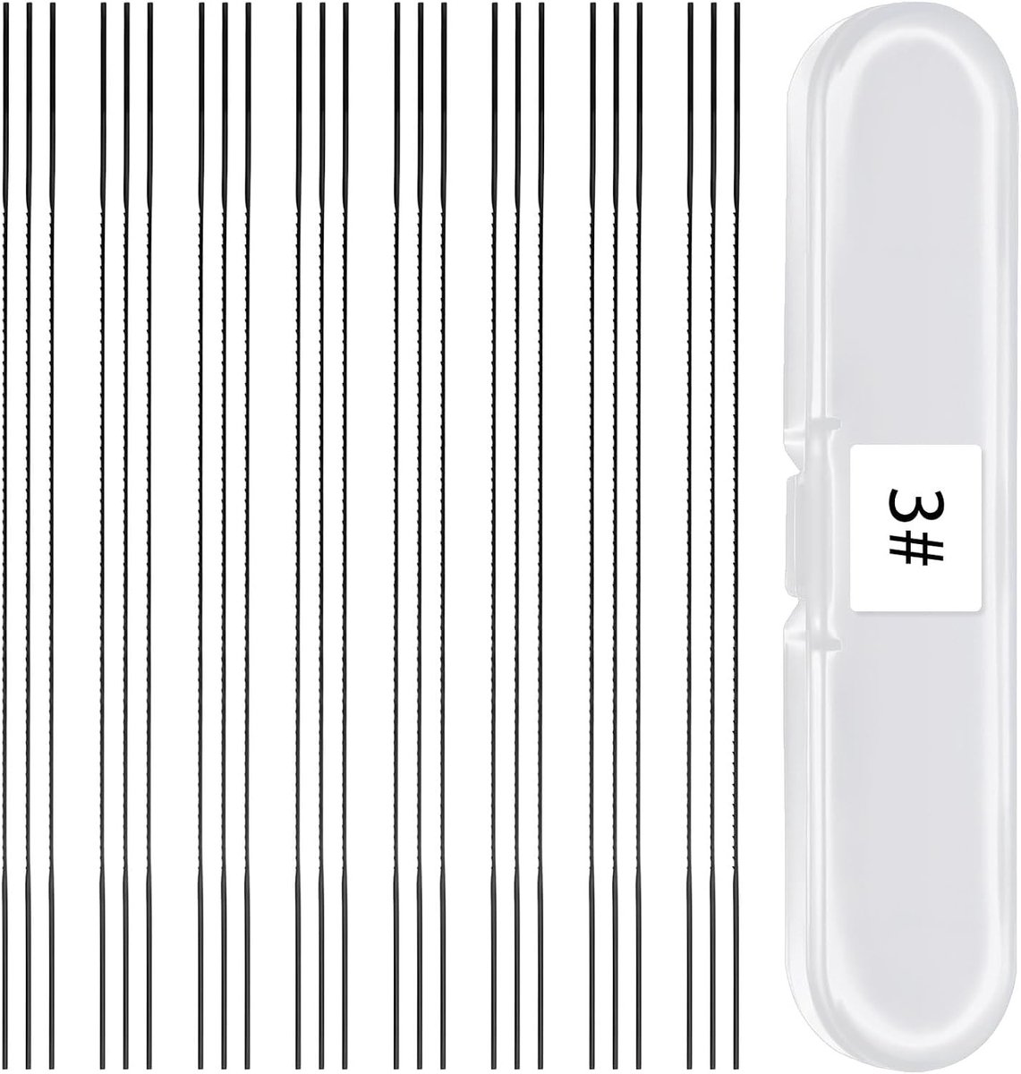 24 Stuks Scrollzaagbladen 130 mm voor Hout, Plastic en Schuim - Carbon Staal met Opbergdoos No. 3