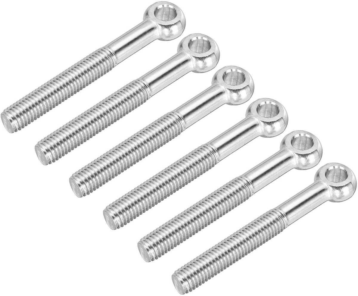 M10 x 80 mm Schouder Lift Eye Bouten - 6 Stuks Roestvrij Staal