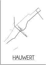 DesignClaud Hauwert Plattegrond poster - A2 + fotolijst zwart (42x59,4cm)