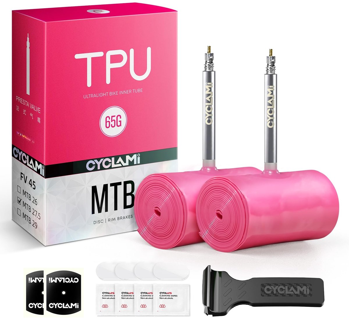 TPU Binnenband voor MTB 27.5" - 2-Pack met Presta Ventiel 45mm