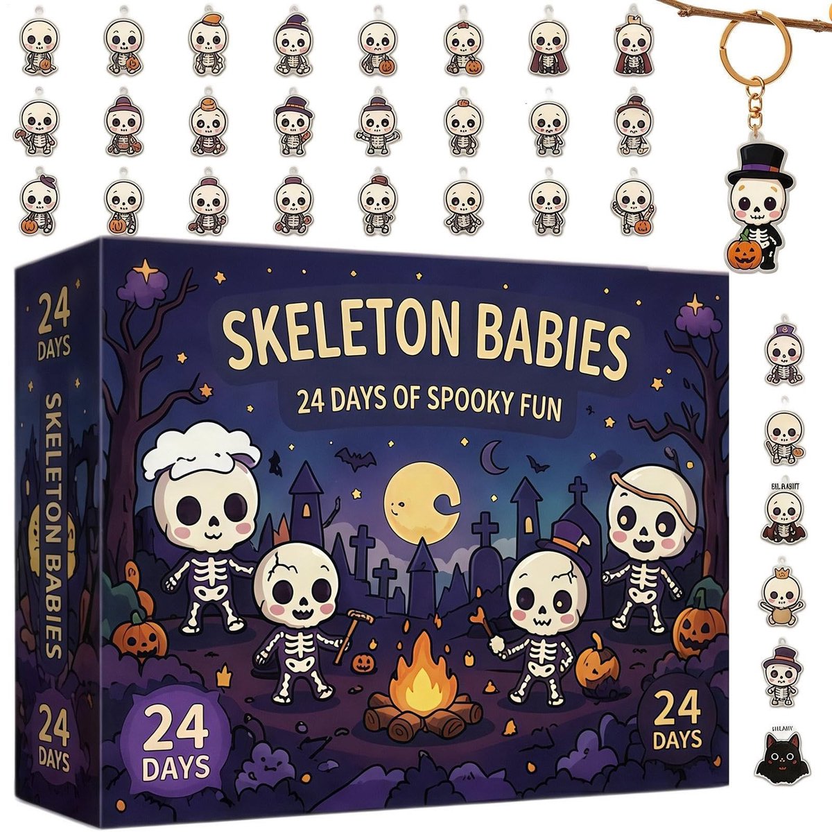 Aftel Kalender 2D Acryl - Halloween Decoratie voor 24 Dagen