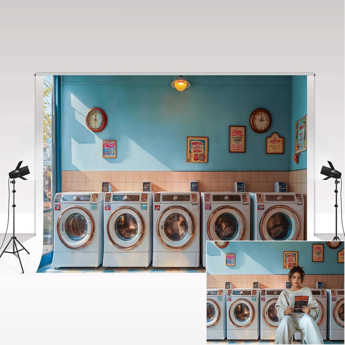 Fotografie Achtergrond 3 x 3m - Pet Wash Machine Decoratie