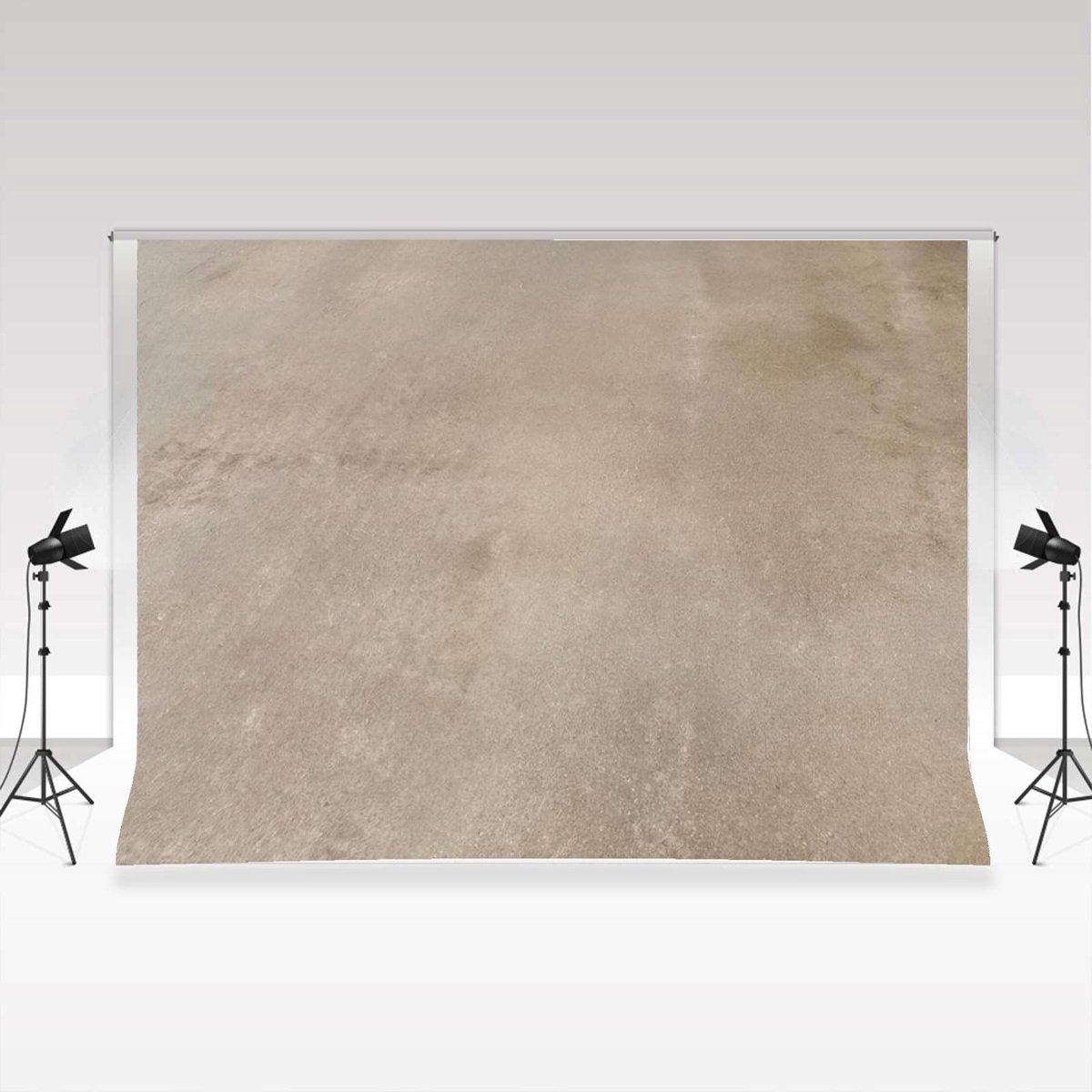 Fotografie Achtergrond - Grijze Vloer 10x8ft