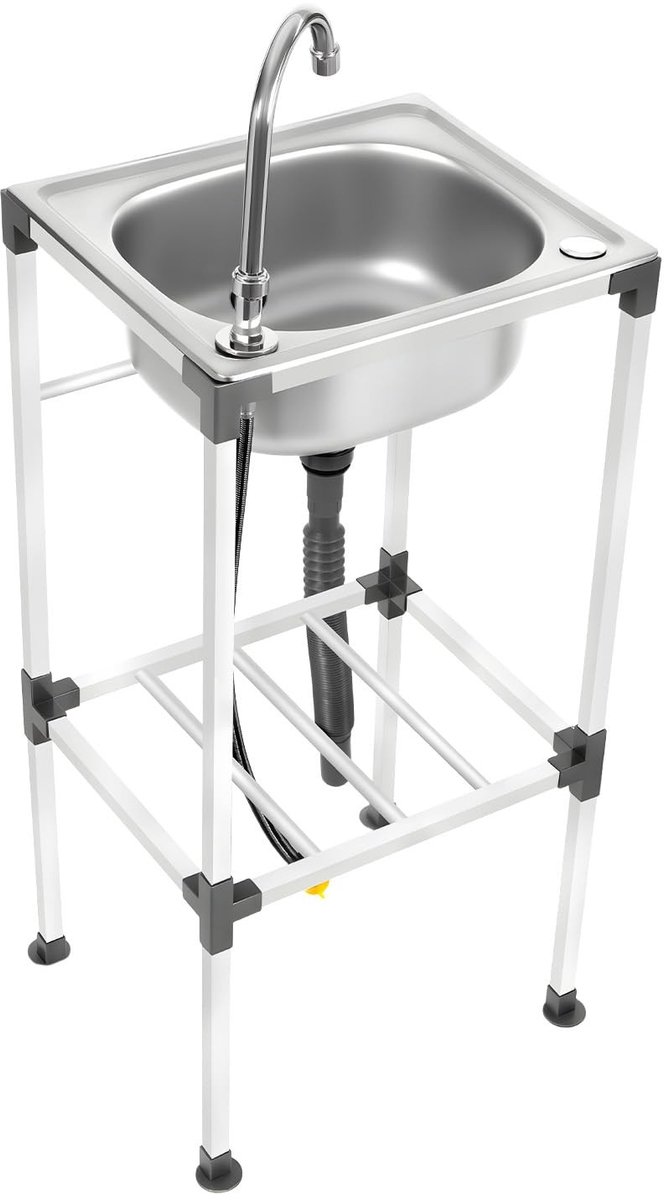 Vrijstaande Keuken Sink - met Koudwaterkraan en Basis Meubel