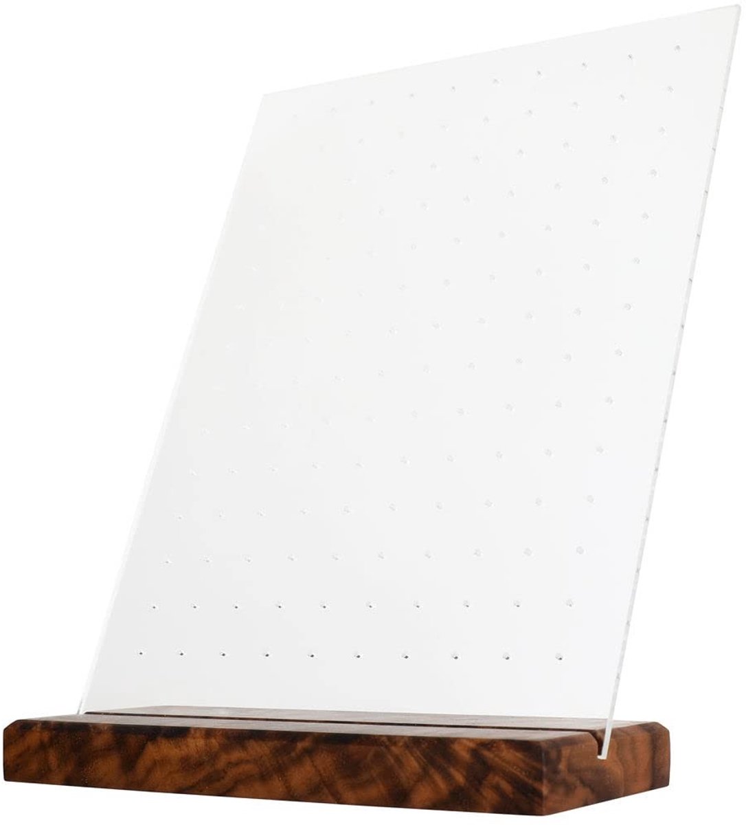Houten Sieraden Organizer - 70 Gaten voor Oorbellen - 18 x 6 x 26,5 cm