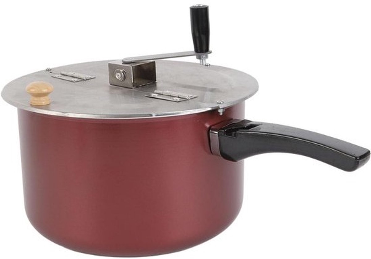 Roestvrijstalen Popcorn Maker - Popcorn Popper Handbediend - Filmavonden Thuis - Compatibel Gas Inductie - 28.5x16cm - Zilver
