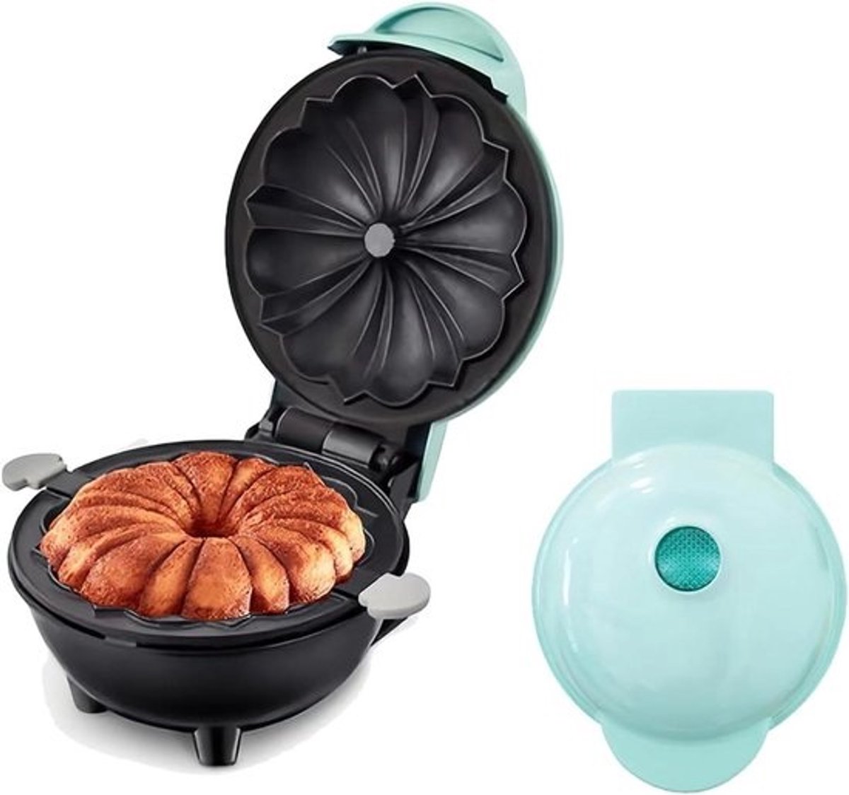 Elektrische Cake Maker - Donut Machine Wafelijzer - Ontbijt Gebak Maken - Antiaanbaklaag Bloemvorm - 6 Donuts - Wit