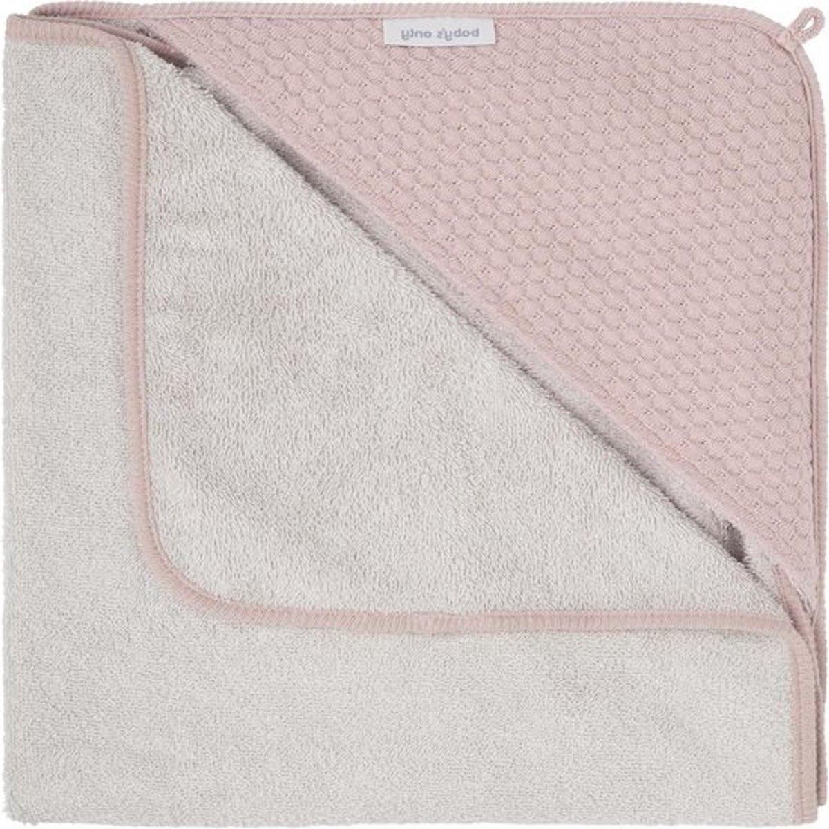 Baby badcape - Omslagdoek capuchon - Baby warm houden - Zachte badstof voering - 75x85 cm - Oud Roze