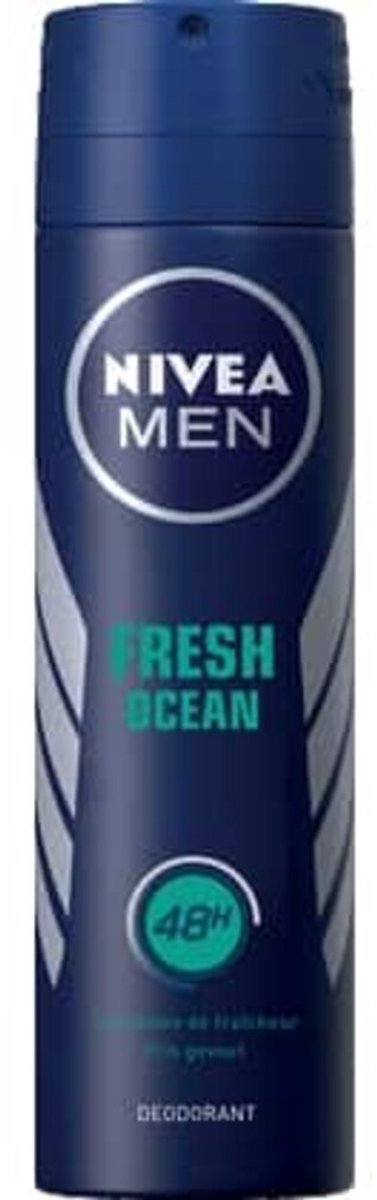 NIVEA Men Deodorant Spray Ocean Fresh - 3 x 150 ml - Voordeelverpakking