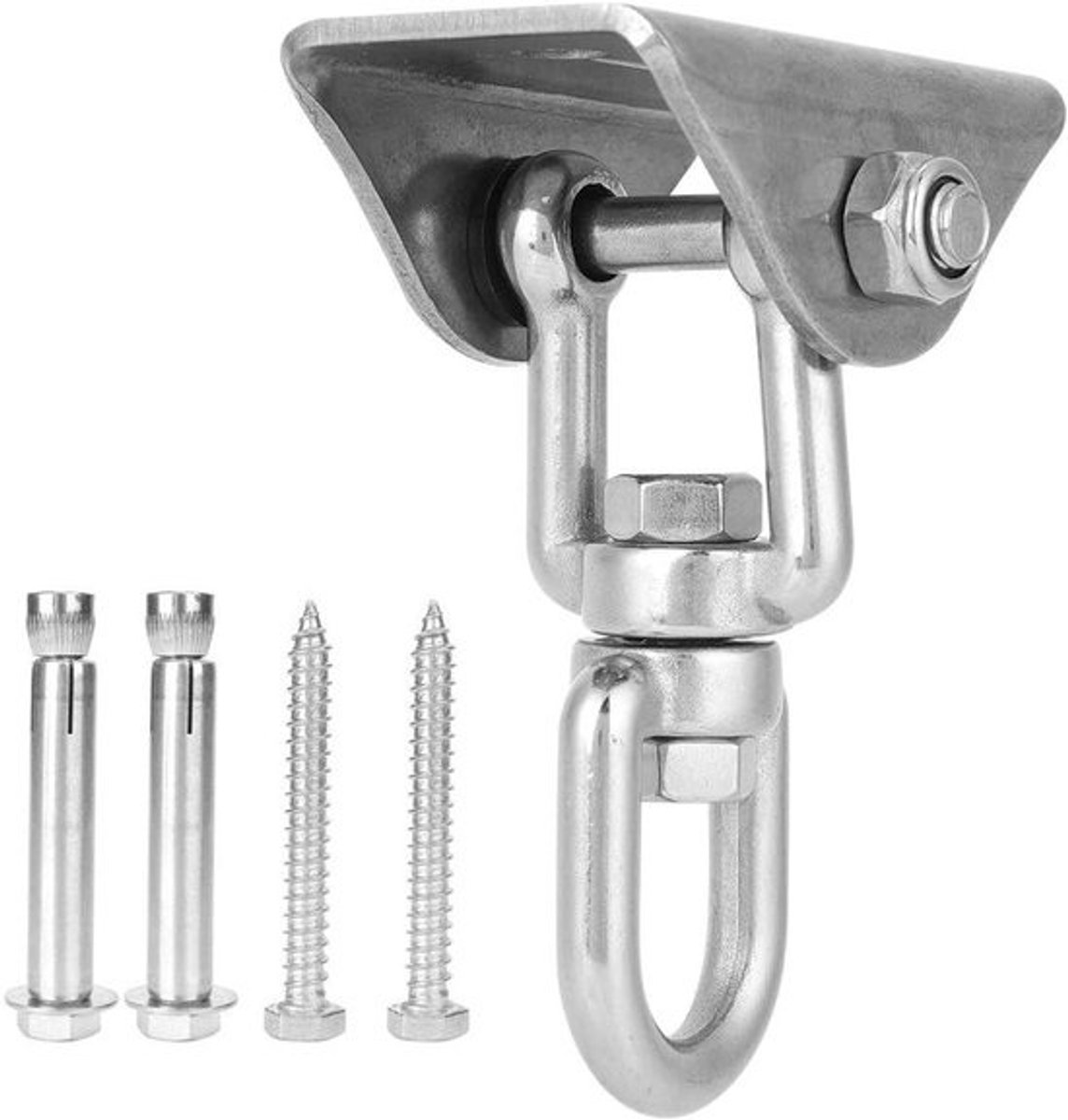 Hangmat Hanger - Schommelhaak - Buiten Ontspannen - 360 Graden Rotatie - 450 kg Draagvermogen - Zilverkleurig