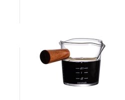 Melkopschuimbeker Glas - Melkkan Koffie - Latte Kunst Maken - Druppelvrije Uitloop - 70 ml - Helder