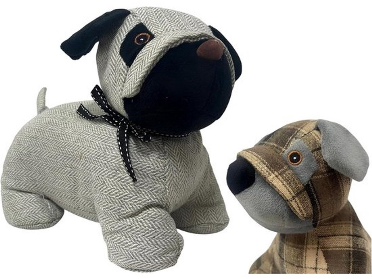Decoratieve Deurstopper - Hond Deurblok - Binnendeuren Blokkeren - Zwaar Stoffen Ontwerp - 29 cm - Meerkleurig