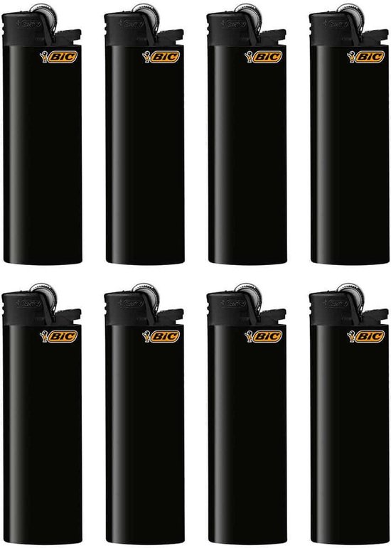 Briquets BIC Maxi J26 noirs avec logo BIC jaune.