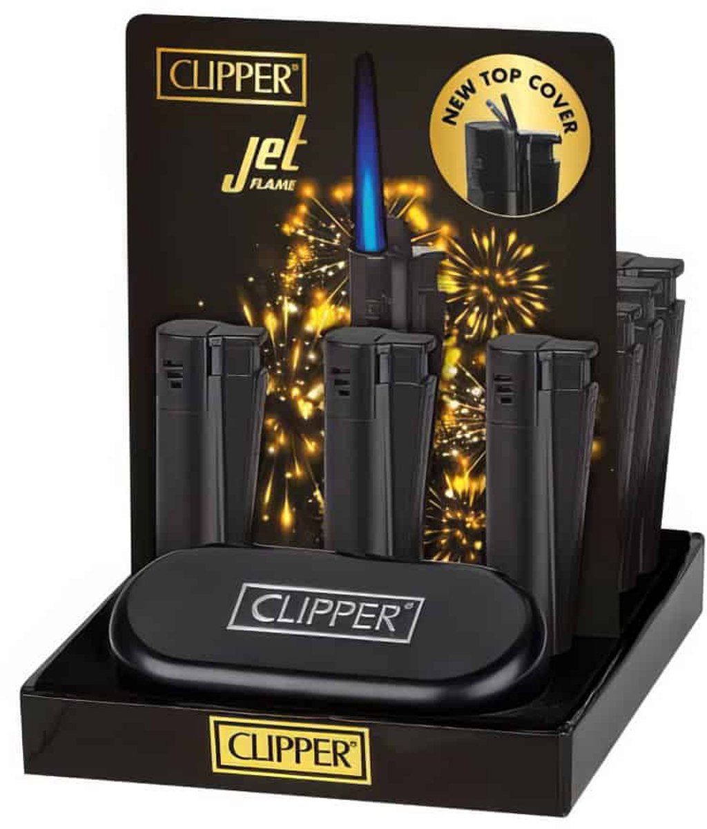 Clipper Large Metal JetFlame Aanstekers "Matt Black"