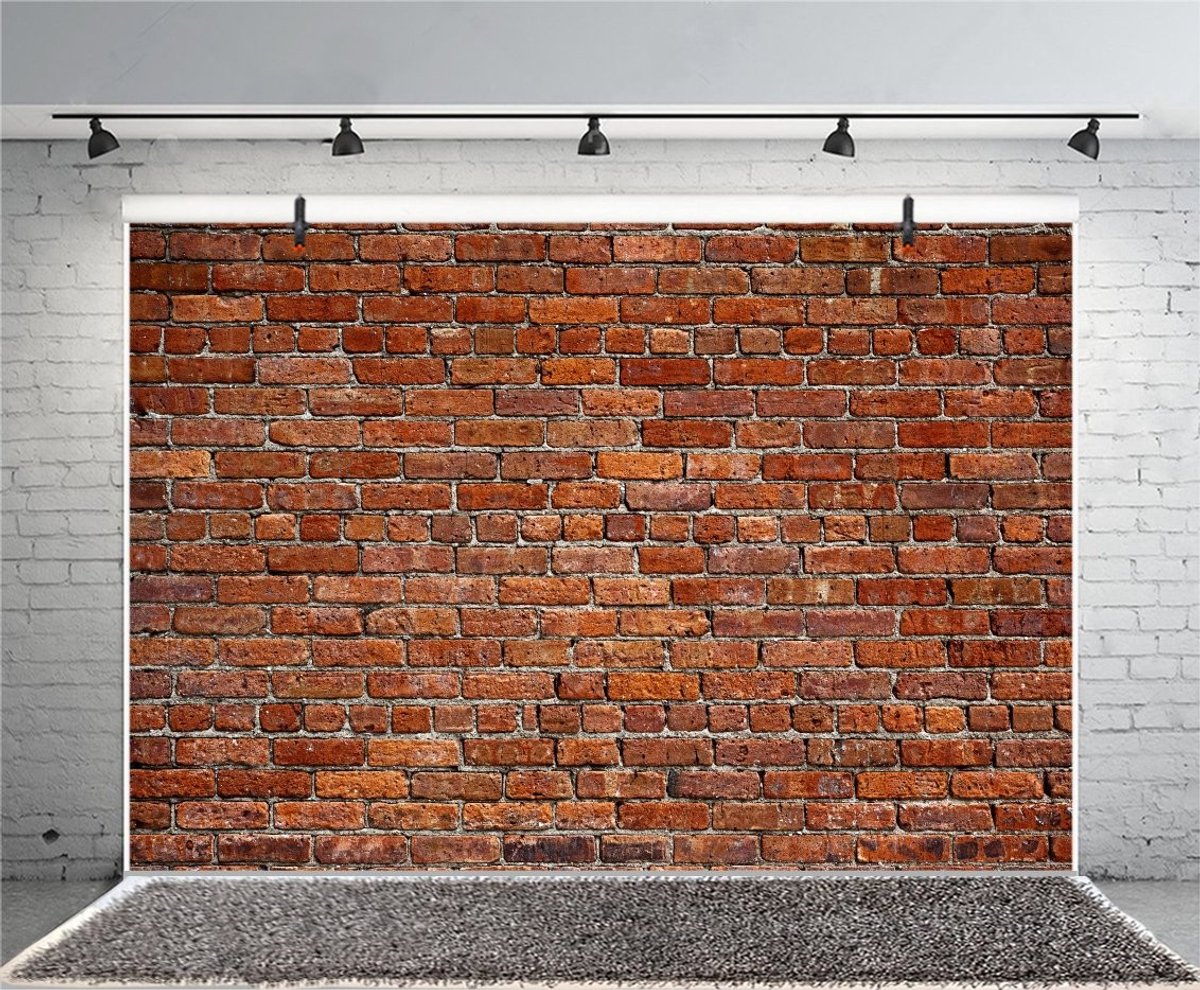 Fotobehang Brick Wall - 12x8ft - Vintage Rood