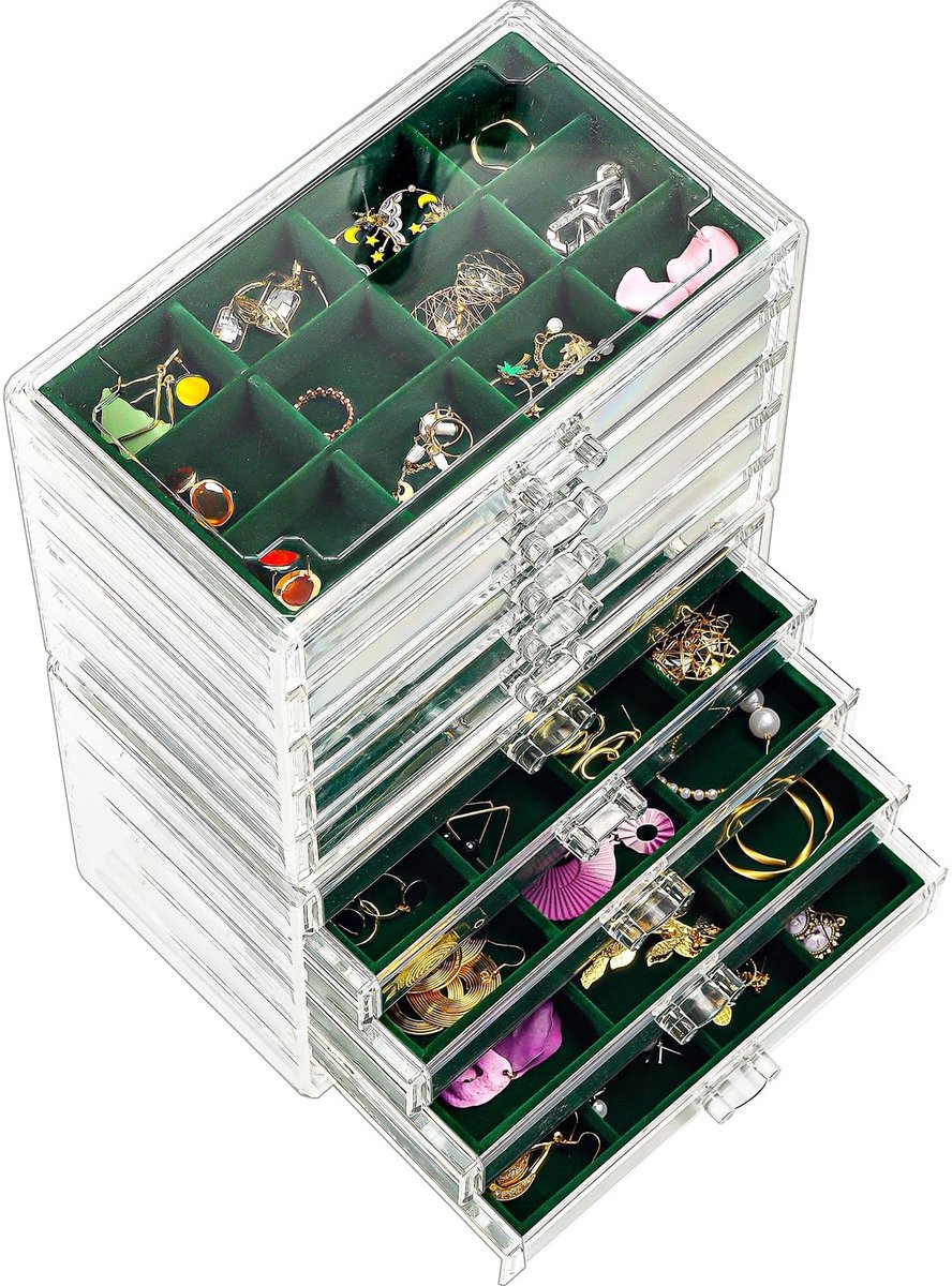 Acryl Sieraden Organizer met 10 Lades - Transparant