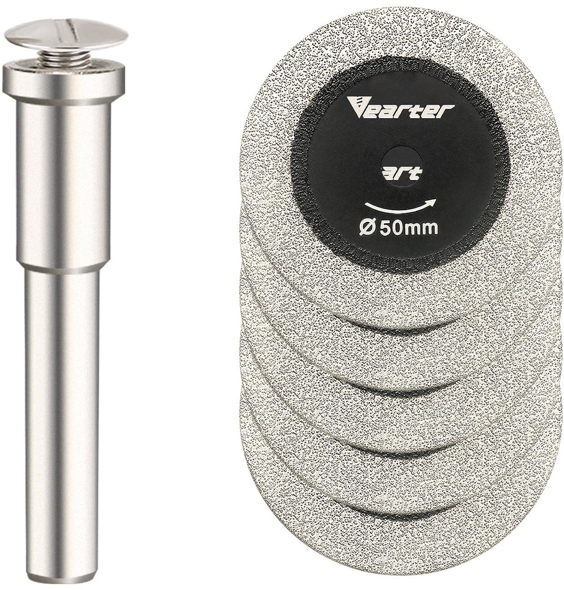 Diamant Glas Snijschijf 5-delig met Ronde Mandrel 0.5 cm