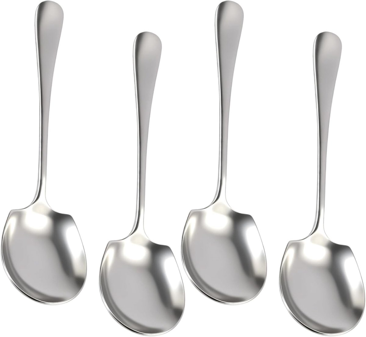 Set van 4 gepolijste roestvrijstalen serveerlepels, 20,8 cm, vaatwasmachinebestendig, ideaal voor feesten en diners