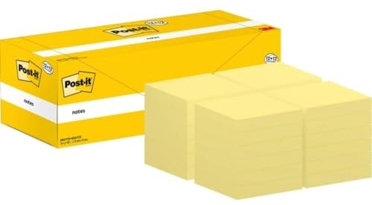 Sticky Notes Economy Pack - 24 Blokken - Geel - 76 x 76 mm