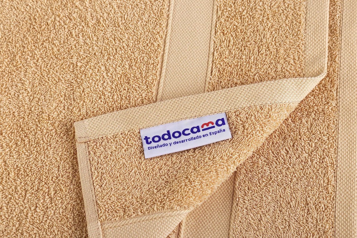 Set van 2 Badhanddoeken - 100% Katoen - Beige - 100 x 150 cm