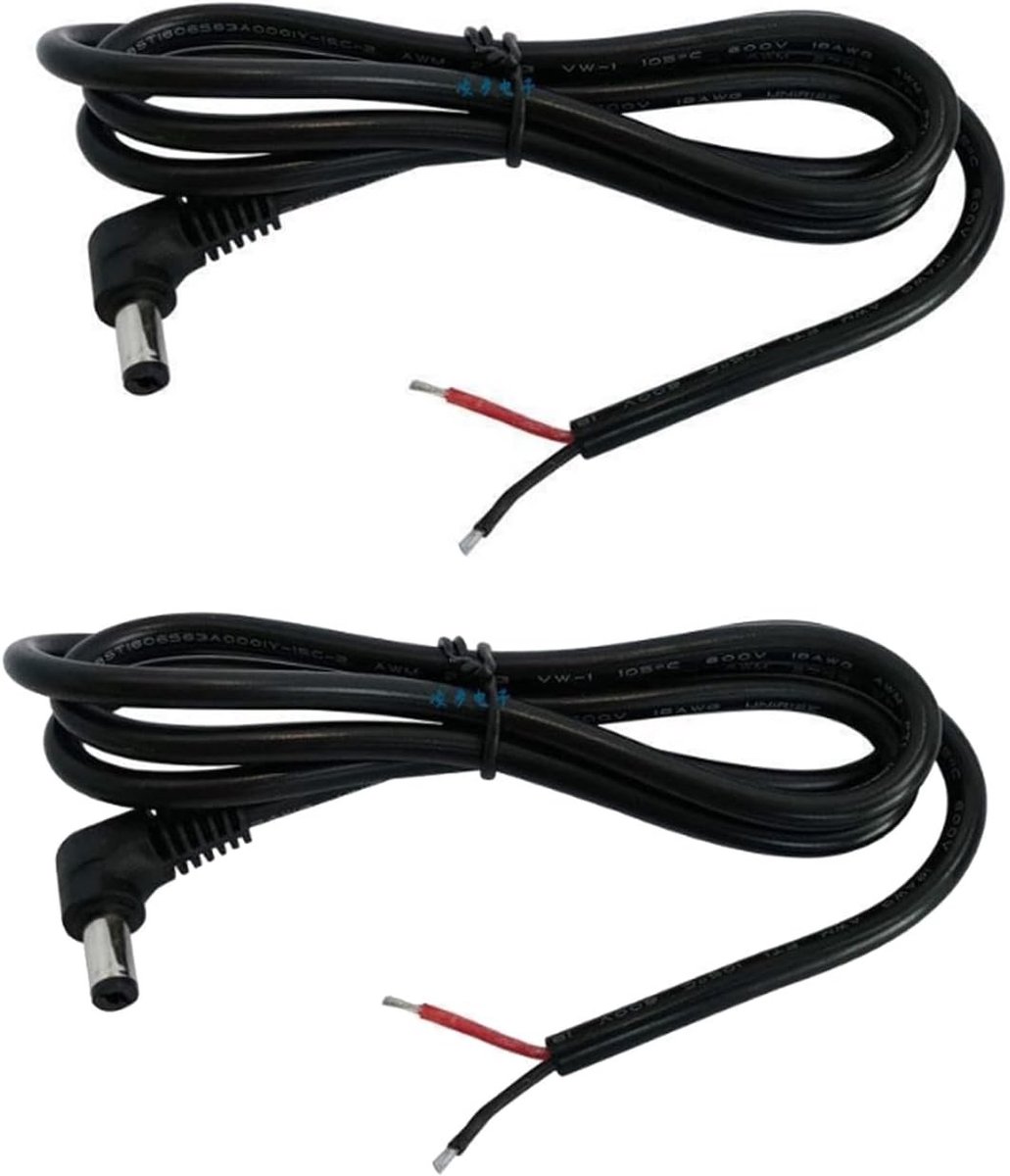 DC Extension Kabel 5.5mm x 2.1mm - 90 Graden Hoekige Voeding Kabel voor Monitoren en LED Strips, Ideaal voor Thuisgebruik en Kantoorinstallaties