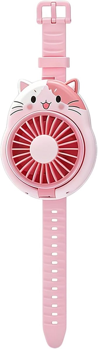 Polsventilator - USB Oplaadbaar 3 Snelheden - Voor Kinderen Binnen en Buiten - Persoonlijke ventilator met polsband - roze - draagbaar - via USB oplaadbaar - voor binnen en buiten - Draagbare ventilator voor kinderen (jongens en meisjes)
