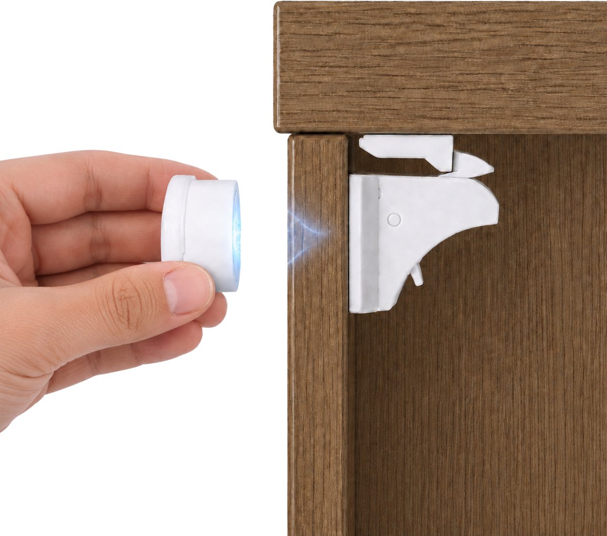 MasonPro Magnetisch Kinderslot Kastjes - Kastbeveiliging voor Kinderen - Kinderbeveiliging voor Kasten en Lades - Kinderslot Kast - Magneet met Plakstrip - Kinderveiligheid - Kastsloten Baby - Zonder Boren & Schroeven - 10 Sloten en 2 Sleutels