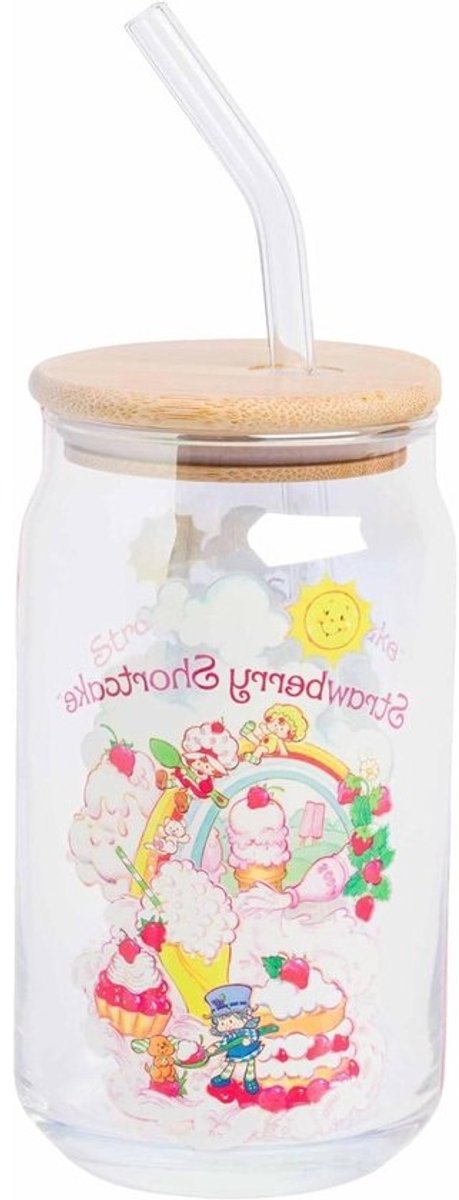 Glazen Beker - Tumbler Drinkglas - Hydrateren - Iriserende Regenboogprint - 16 Ounces - Meerkleurig