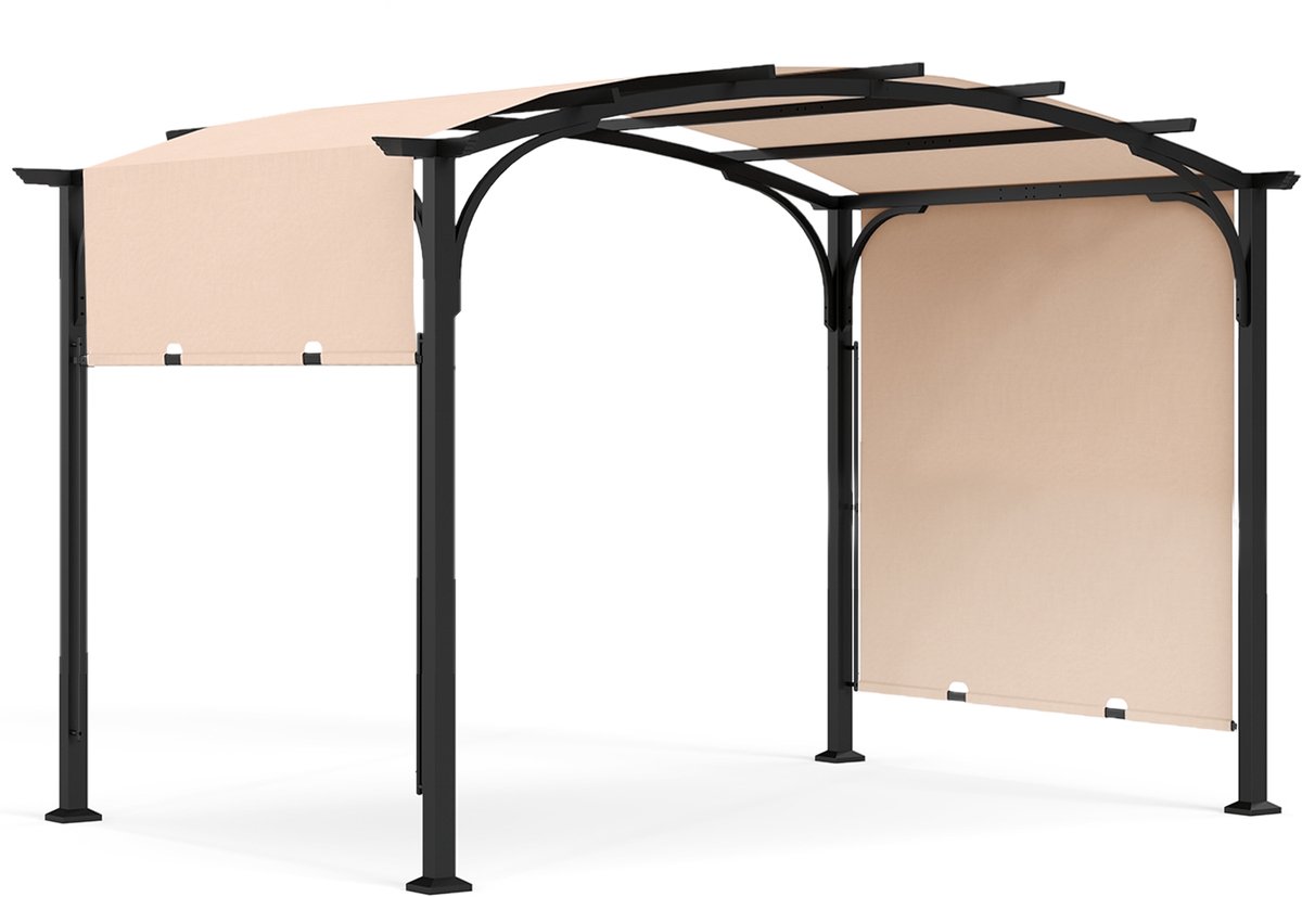 SureDeal® - Partytent - Pergola Paviljoen - Verstelbaar Schuifdak - Tuinpaviljoen - Zonbescherming - 305x242x233 cm - Beige