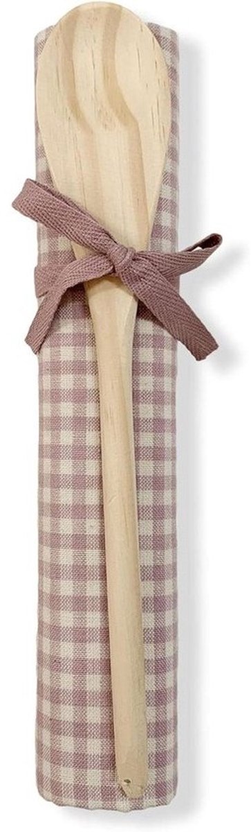 Serviesdoek en pollepel set - Keukendoek en lepel - Keuken decoreren - 100% katoen met hout