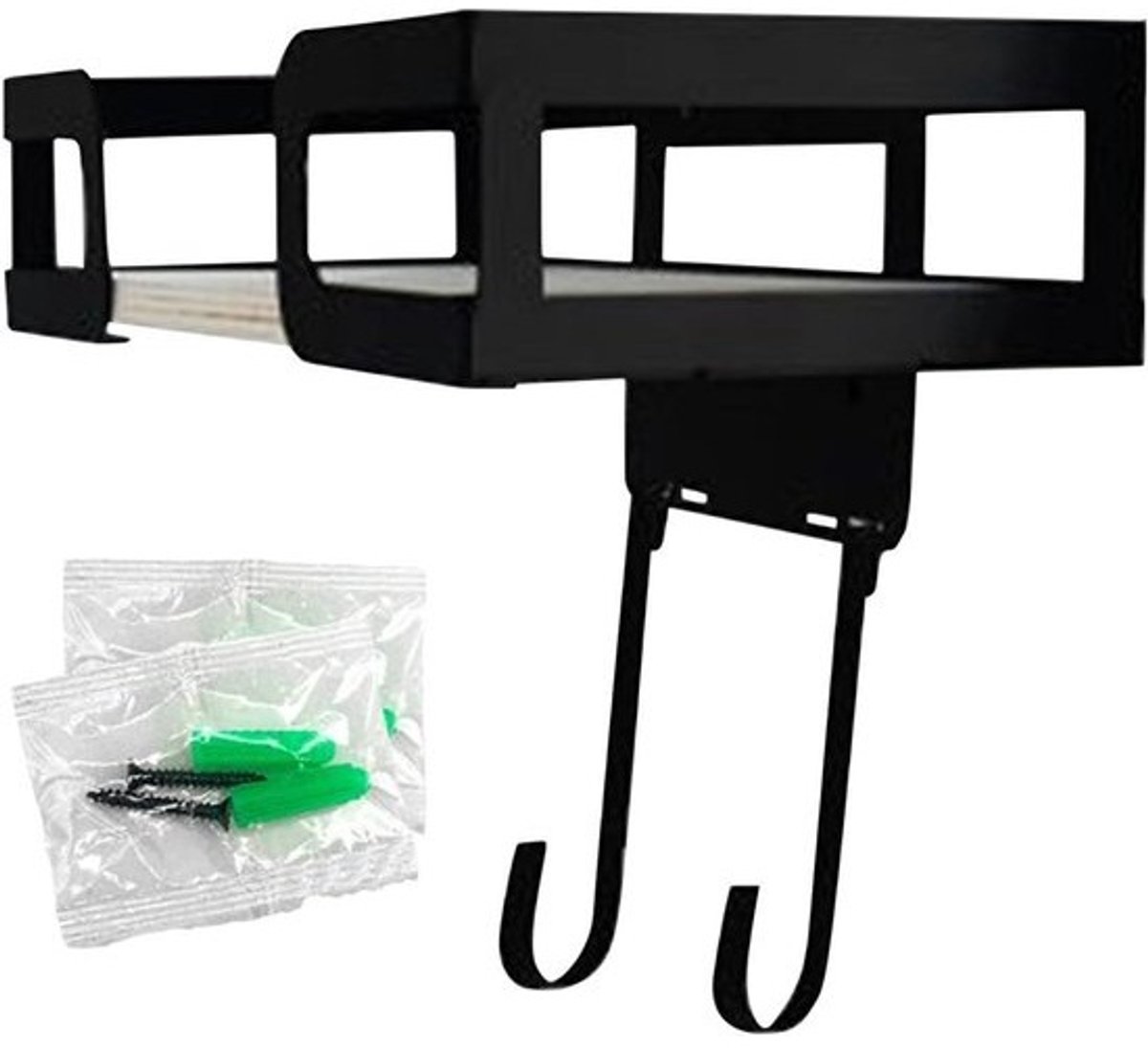Strijkplank Houder - Opbergrek - Ruimte Besparen - Wandmontage Ontwerp - 35 x 28.5 x 10 cm - Zwart