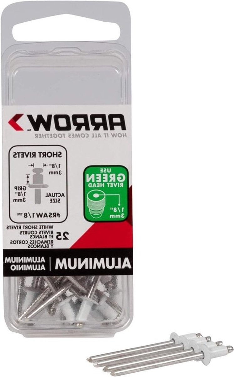 Aluminium Klinknagels - Korte Klinknagels - Verbindingen Maken - Wit Aluminium Materiaal - 1/8 inch - Wit