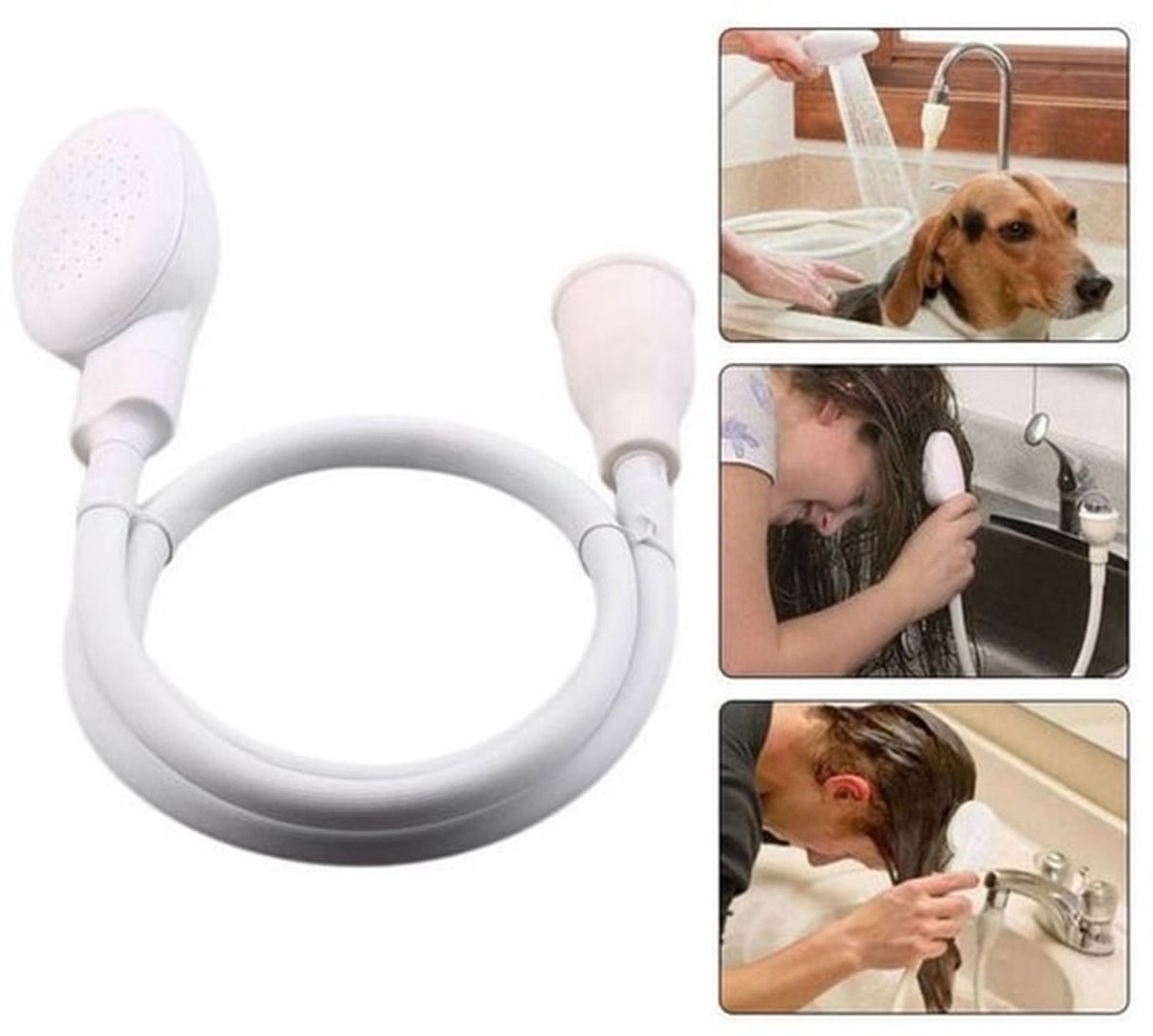 Kunststof mengkraan - Universele wastafelslangdouche - Geschikt voor kranen, thuissalondouches, babyborrels, huisdieren, toiletten (1M/39,37 inch)