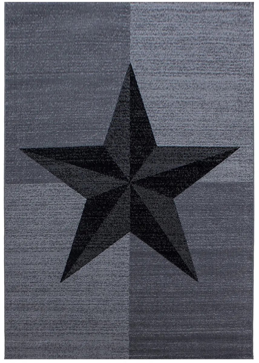 Dutch XXL Retro Vloerkleed | Tapijt | Plus | Stervorm | Grijs | 200x290 cm
