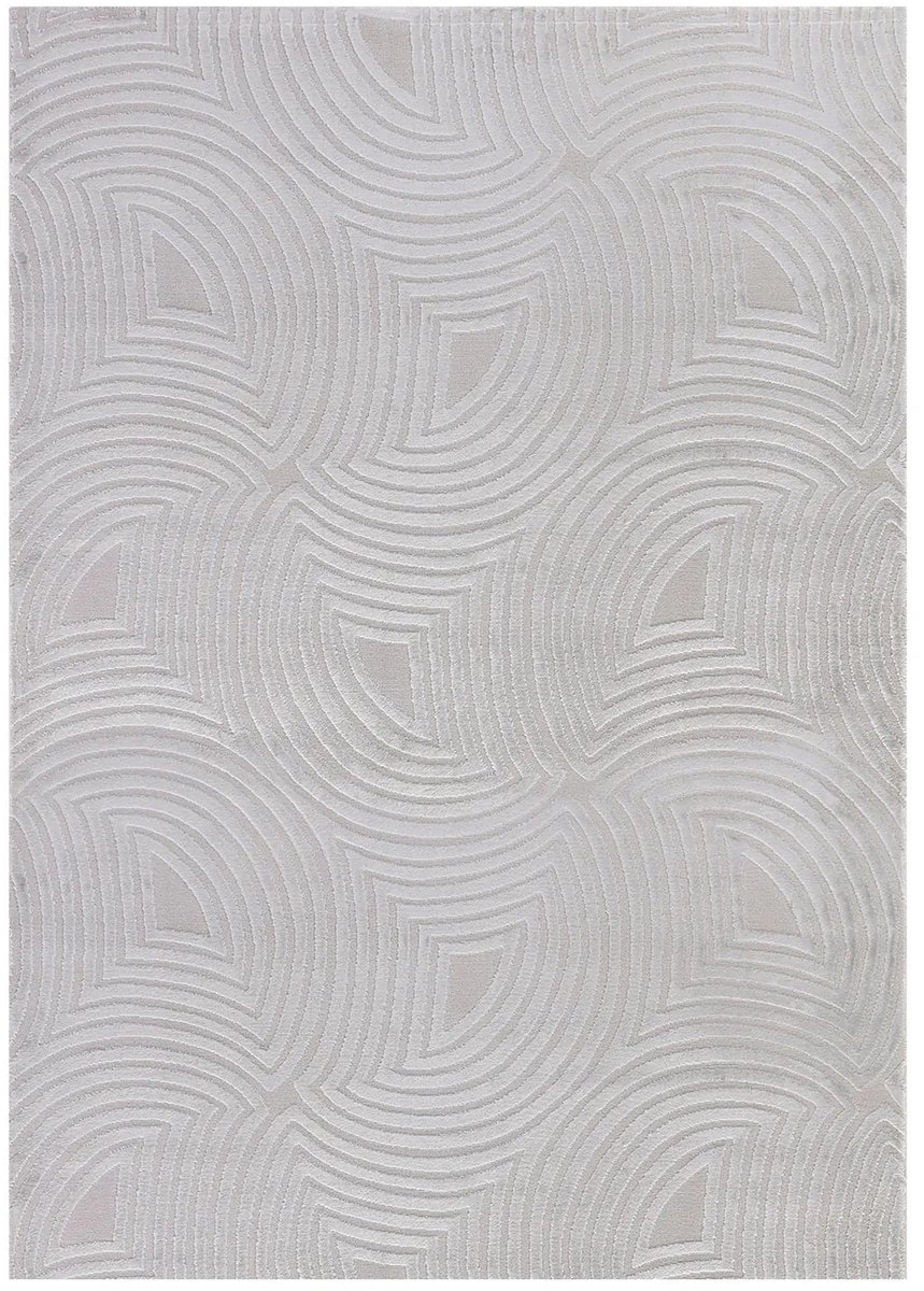 Dutch XXL Japandi Vloerkleed | Tapijt | Sahara | Golven | Zilver | 160x230 cm