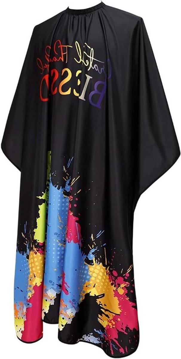 Kapperscape - Haarkappersschort Stylingcape - Haarstyling en Verzorging - Verstelbare Sluiting - 140 x 160 cm - Zwart