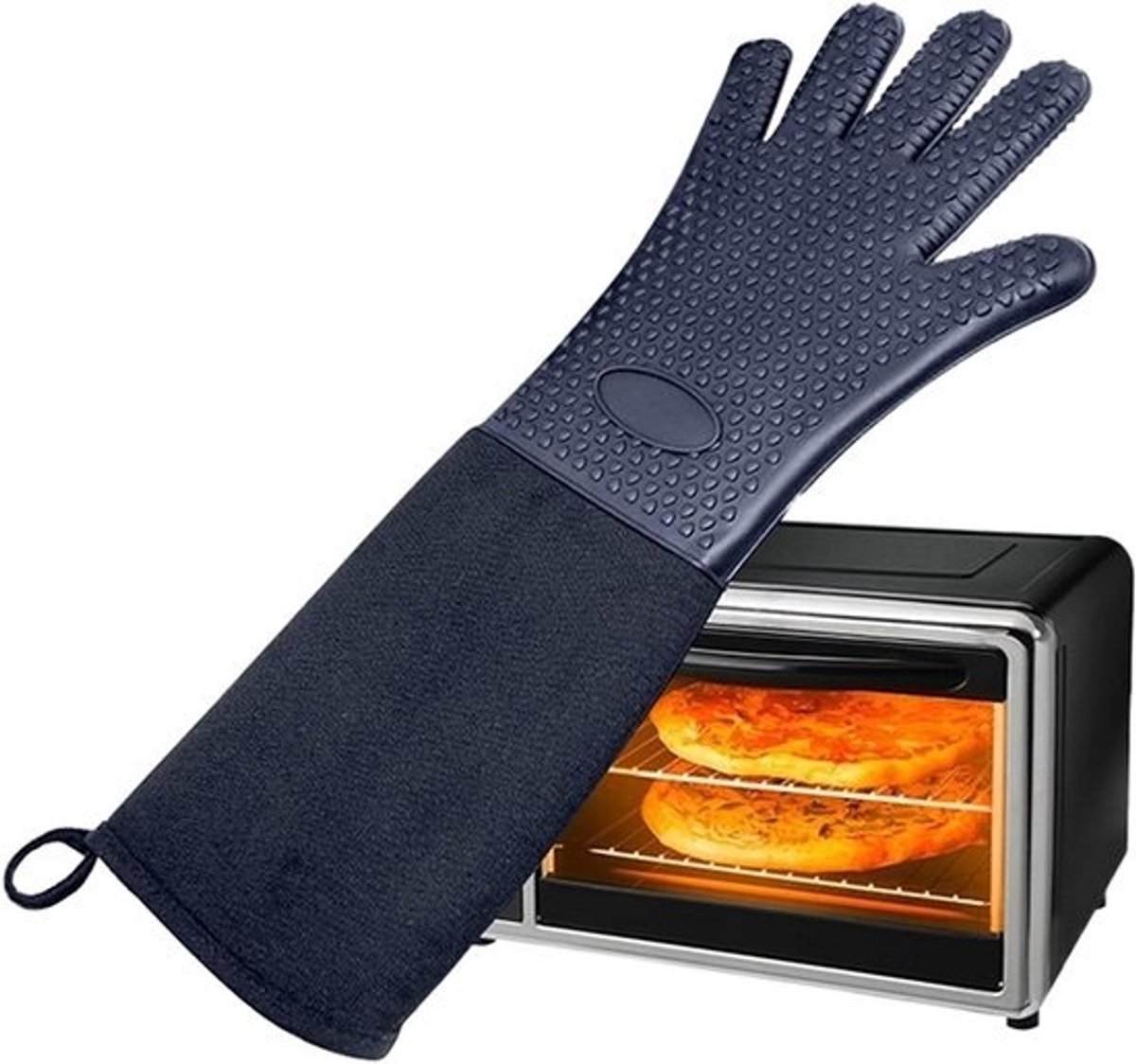 Ovenwanten Keuken - Hittebestendige Handschoenen - Veilig Koken - Antislip Siliconen Grip - Extra Lange Mouwen - Effene Kleur
