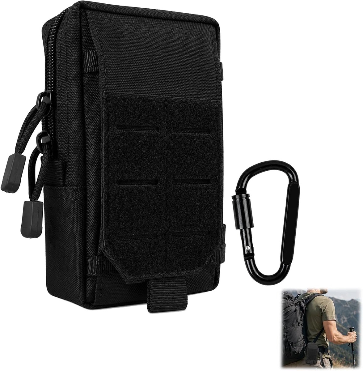 Kleine Heuptas van Nylon 600D met Carabiner voor Mobiele Telefoon, Ideaal voor Outdoor, Kamperen en Hiking Accessoires