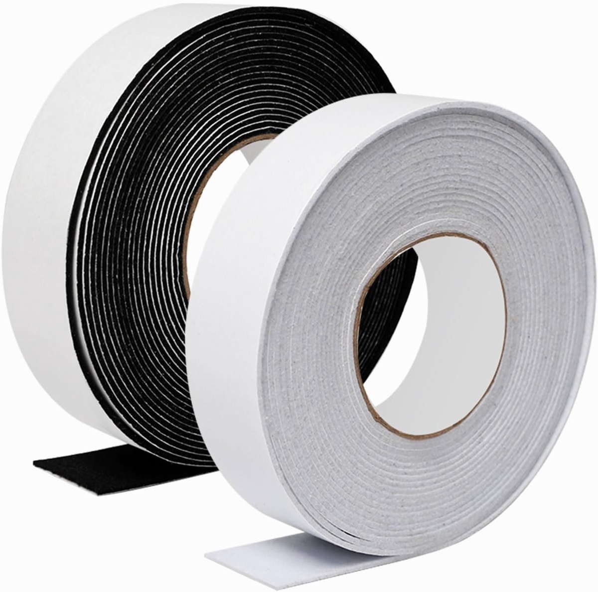 Adhesieve viltpads voor meubels, 4 cm breed x 8 m lang, in wit en zwart, voor bescherming, geluidsreductie en veelzijdig gebruik